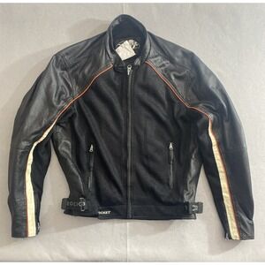 Joe Rocket Mesh Motorcycle Jacket Mens L Black Armor Touring Vented Riding Pads
